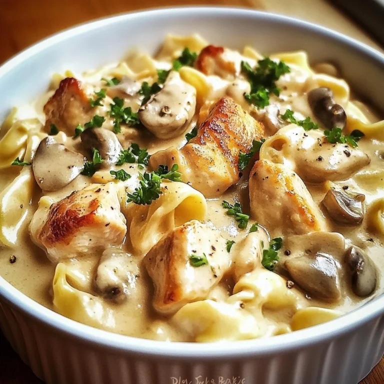 Baked Chicken Stroganoff 2 Baked Chicken Stroganoff served with creamy sauce and mushrooms