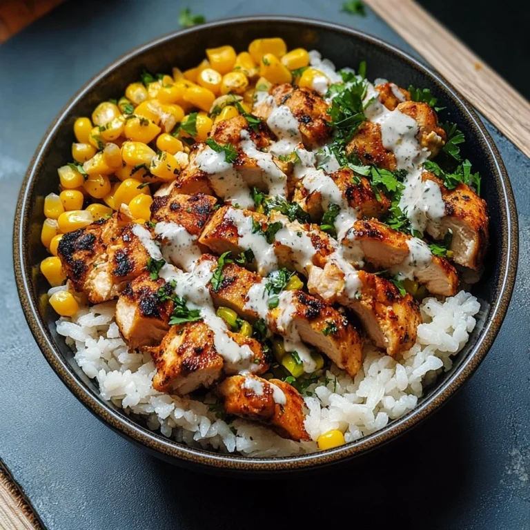 High protein street corn chicken bowls with vibrant toppings and flavors