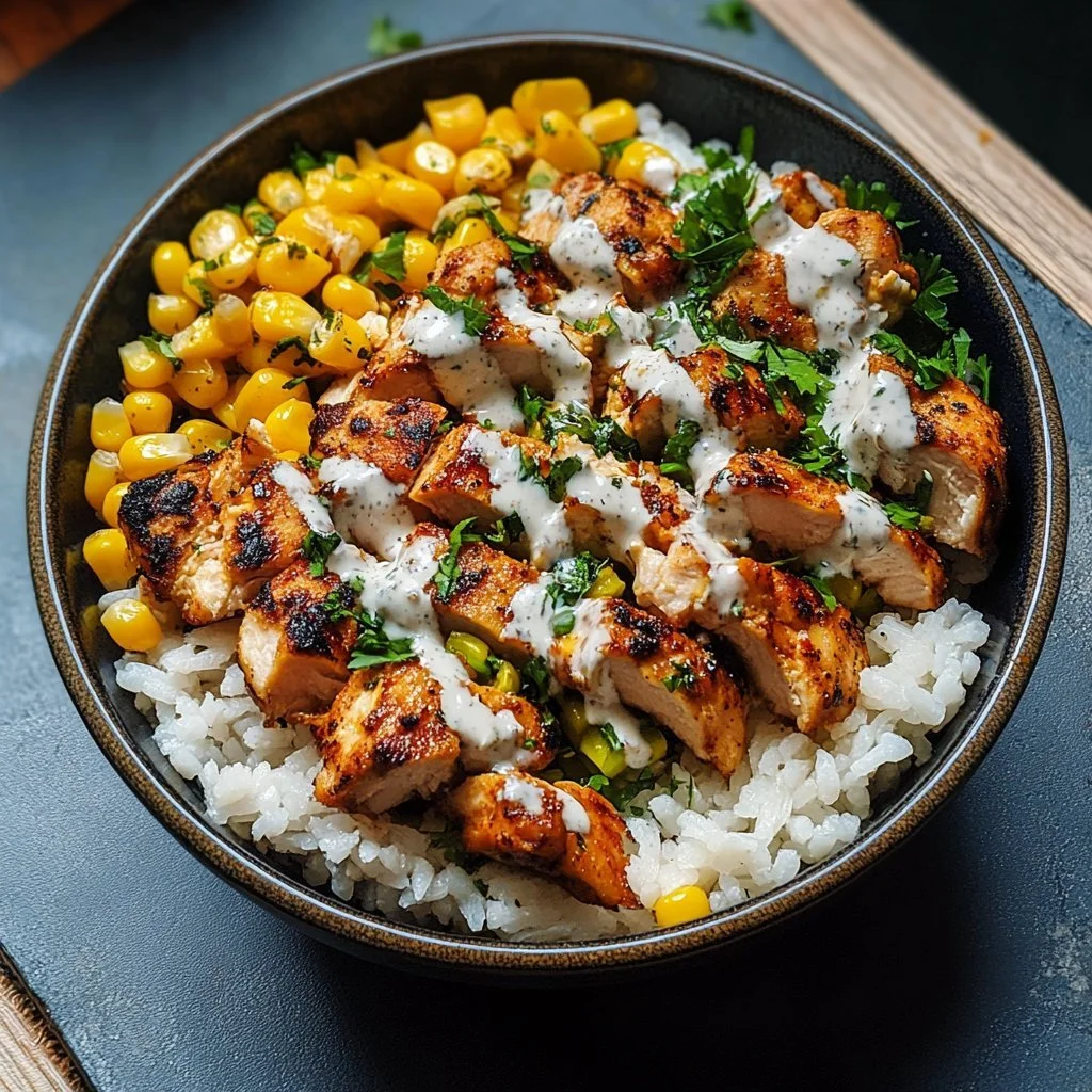 High Protein Street Corn Chicken Bowls